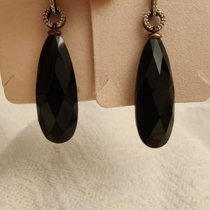 Jewelry - Chandelier Earrings with black tear drop stone